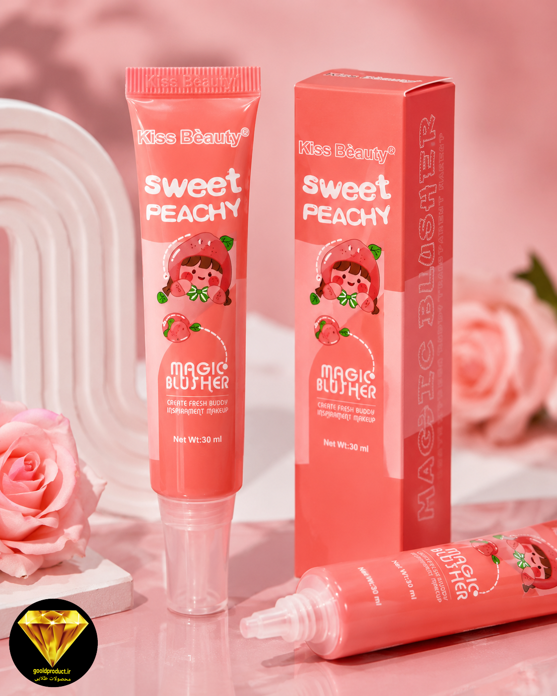 رژگونه ژله‌ای حرارتی کیس بیوتی مدل Sweet Peachy Magic Blusher